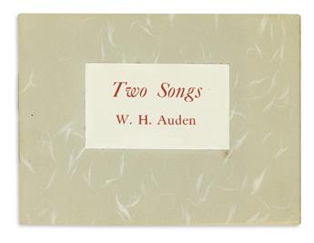 AUDEN, W.H. [and] ZUKOFSKY, LOUIS. Two Songs * Initial.